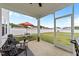 Relaxing screened-in back porch with furniture, a grill, and backyard views at 3613 Cross Timber Ln, Raleigh, NC 27603