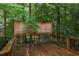 This is a view of the deck with wooded surrounding at 3833 Hidden Branches Dr, Raleigh, NC 27613