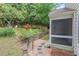 Screened-in porch and terraced backyard with landscaping and privacy fence at 414 W Markham Ave, Durham, NC 27701