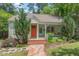 Charming single-story home featuring a front porch and a well-manicured yard at 414 W Markham Ave, Durham, NC 27701