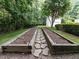 Backyard featuring a stone pathway and manicured landscaping at 5005 Lenoraway Dr, Raleigh, NC 27613