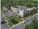 Stunning aerial view of new townhome community surrounded by lush greenery at 509 Kildaire Farm Rd # 307, Cary, NC 27511
