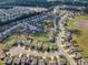 Community aerial view showcases ponds, manicured lawns, and arranged homes at 525 Willow Breeze Ct, Zebulon, NC 27597
