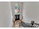 Front door entryway with chandelier and hardwood floors at 5309 Overtop Ln, Raleigh, NC 27613
