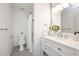 Bathroom featuring a shower-tub combo and vanity at 600 Audubon Lake Dr # 4B11, Durham, NC 27713