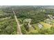 Aerial view showcases a community with homes surrounded by lush, mature trees at 100 Virginia Lee Ln, Efland, NC 27243