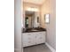 Bathroom featuring vanity, granite counters, and tile floor at 101 Stefi Ct, Garner, NC 27529