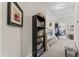 Hallway with bookshelf and view to bedroom at 10859 Bedfordtown Dr, Raleigh, NC 27614