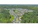 Aerial view of the home nestled in a Gathering-friendly neighborhood with lush greenery at 110 Knightwood Dr, Durham, NC 27703