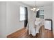 Bright dining room with modern chandelier and natural light at 110 Knightwood Dr, Durham, NC 27703
