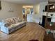 Inviting living room with fireplace and wood-look flooring at 110 Knightwood Dr, Durham, NC 27703