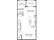Floor plan showcasing the first floor of the house, including the gourmet kitchen at 1230 Coach Station Alley # 201, Raleigh, NC 27601