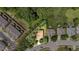 Home and neighborhood aerial view showing nearby properties, roads, and surrounding natural areas at 1304 Barnford Mill Rd, Wake Forest, NC 27587