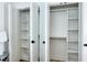 Open closets showing shelving and hanging space, maximizing bedroom storage at 1410 Joe Louis Ave, Raleigh, NC 27610