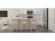 Modern kitchen features white cabinets, stainless appliances, island seating, and hardwood floors at 172 Paramount Dr, Smithfield, NC 27577