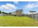 Backyard featuring a well-manicured lawn and a wood fence for privacy at 19 Kimberly Ct, Lillington, NC 27546