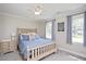 Comfortable bedroom with bright windows, neutral walls, and plush bedding at 2008 Corberrie Ln, Raleigh, NC 27613