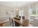 Bright dining room featuring a modern chandelier and large windows at 2008 Corberrie Ln, Raleigh, NC 27613