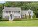 Charming two-story home with manicured lawn and classic blue front door at 2008 Corberrie Ln, Raleigh, NC 27613
