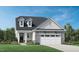 Charming two-story home with stone accents, a two-car garage, and a well-manicured lawn at 2036 Abbeyhill Dr # 99, Raleigh, NC 27610