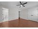 Bedroom with hardwood floors and a ceiling fan at 2324 Hoskins Rd, Burlington, NC 27215