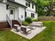 Cozy outdoor seating area with modern furniture, located on a concrete patio in a well-landscaped backyard at 2551 Drake Ave, Durham, NC 27705