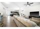 Bright living room featuring modern design, hardwood floors, and an open layout at 341 Henry Steel Dr, Gibsonville, NC 27249