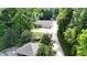Aerial shot of the detached garage and an outdoor patio area at 4217 Grahamstone Rd, Raleigh, NC 27610