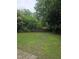 Large backyard with mature trees and green lawn, providing privacy and plenty of space for outdoor activities at 704 N King Charles Rd, Raleigh, NC 27610