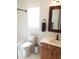 Bathroom featuring a shower/tub, updated vanity and fixtures, and natural light from the window at 8600 Colville Ct, Raleigh, NC 27617