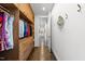 Wood closet with ample storage space and hardwood floors at 122 N Harrington St # 1555, Raleigh, NC 27603