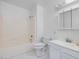 Bathroom with a tub and shower combination and white vanity at 152 A&B Cedar Terrace, Chapel Hill, NC 27516