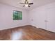 Bedroom with a ceiling fan, hardwood floors, and natural lighting at 152 A&B Cedar Terrace, Chapel Hill, NC 27516