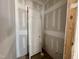 A closet door is displayed with drywall and wood trim at 155 Cherry Bark Dr, Youngsville, NC 27596