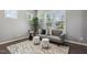 Bright sitting room features large windows, a comfortable sofa, and a decorative rug at 1625 Banks View Dr, Raleigh, NC 27603