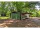 Backyard with mature trees and a large storage shed in good condition at 2009 Carolina Ave, Durham, NC 27705
