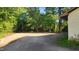 Spacious side yard with lush green trees, located on a wooded lot at 2100 N Webb St, Selma, NC 27576