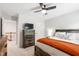 Comfortable bedroom featuring natural light, a ceiling fan, and neutral decor at 238 Lynchwick Ln, Durham, NC 27703