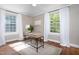 Bright home office with two windows, an area rug, and a modern desk creating an inspiring and productive workspace at 2423 Farthing St, Durham, NC 27704