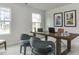 Bright home office with gray chairs, natural light, and a dark wood desk at 474 Carolina Springs Dr, Apex, NC 27539