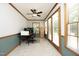 Bright office space featuring natural light and wood accents at 5464 Bass Mountain Rd, Snow Camp, NC 27349