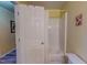 Well-lit bathroom featuring a shower and neutral fixtures at 6305 Holly Ridge Rd, Rougemont, NC 27572