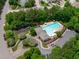 Aerial view of the neighborhood community pool and playground at 760 Stackhurst Way, Wake Forest, NC 27587