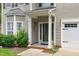 Close-up of the front door and porch area, showcasing the entrance to the property at 760 Stackhurst Way, Wake Forest, NC 27587