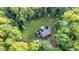 Aerial view of home, surrounded by lush greenery, showcasing the property's privacy at 8226 Mcarthur Park Dr, Efland, NC 27243