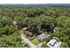 Aerial view of homes surrounded by mature trees in quiet neighborhood at 101 Goldston Dr, Carrboro, NC 27510