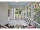 Relaxing screened-in porch with cushioned chairs and a view of the lush green backyard at 1104 Englewood Ave, Durham, NC 27701