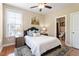Cozy bedroom features a queen size bed and a ensuite bathroom at 150 Saint Mellion St, Raleigh, NC 27603