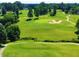 Scenic golf course with lush green fairways, mature trees, and well-maintained sand traps at 150 Saint Mellion St, Raleigh, NC 27603