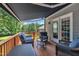 Inviting outdoor deck features comfortable seating, retractable awning, and a serene view, perfect for relaxing and entertaining at 171 St. Jiles Dr, Clayton, NC 27520